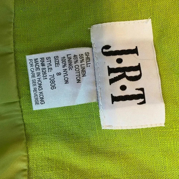 J.R.T Linen Cotton Blend Light Green One Button Suit Blazer Women 8 Pockets - Picture 4 of 8